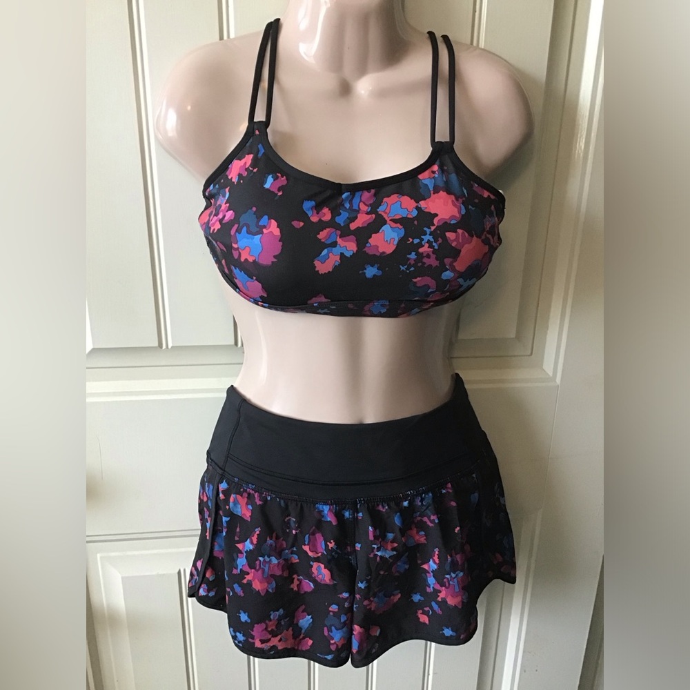 🌼LULULEM🍋N Run times 4” short and Make a move Bra Bundle 6 Dandy Digie Multi